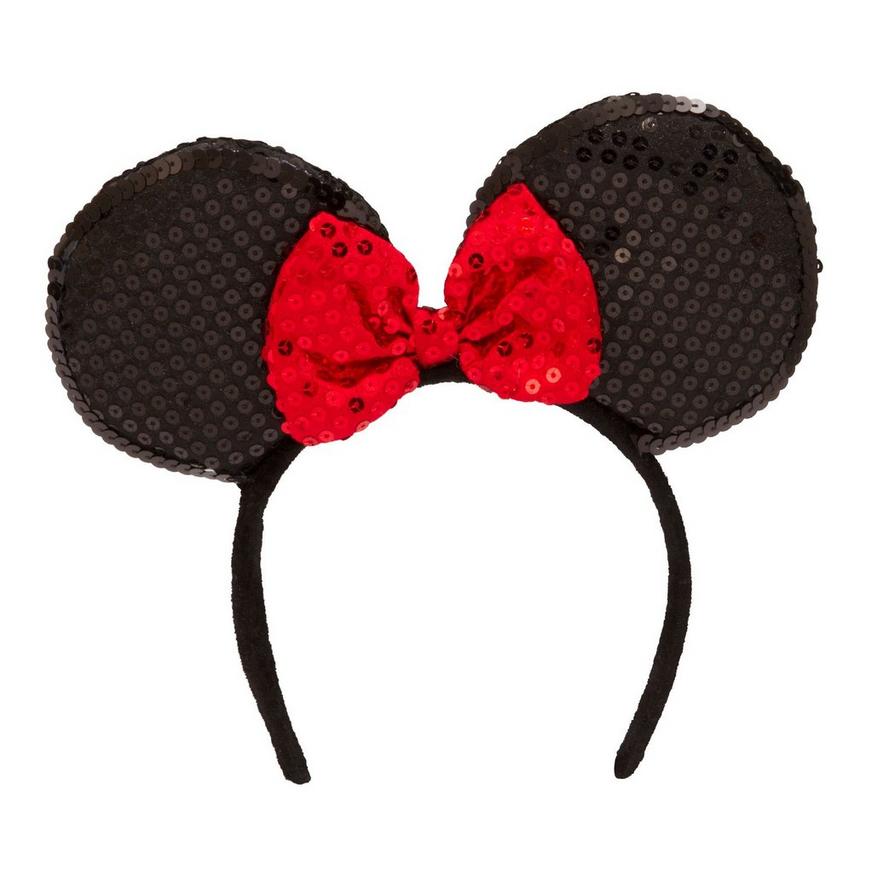 Disney Parks Mickey Minnie Mouse Ears Gift Party Pink Bow Sequins Cos Headband 