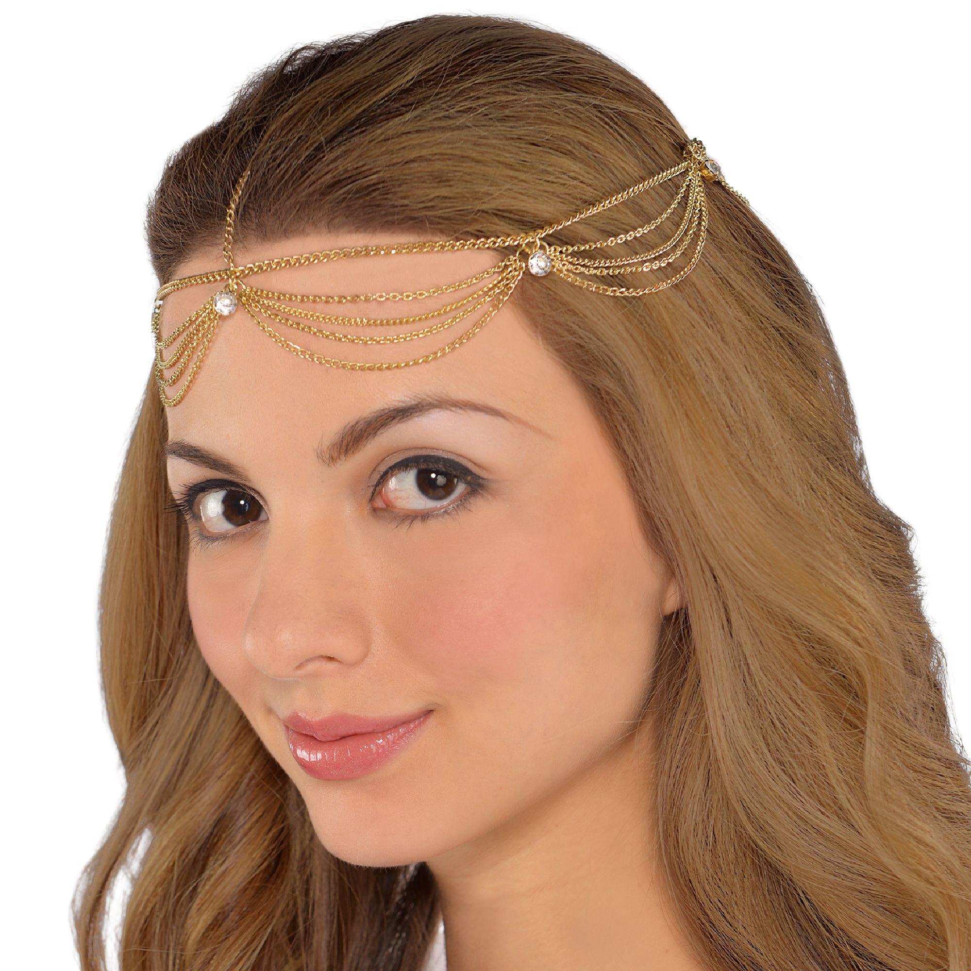 Triple Head Chain, Chain Headpiece, Hair Jewelry, Headdress, Head Jewelry,  Gold Chain Jewelry