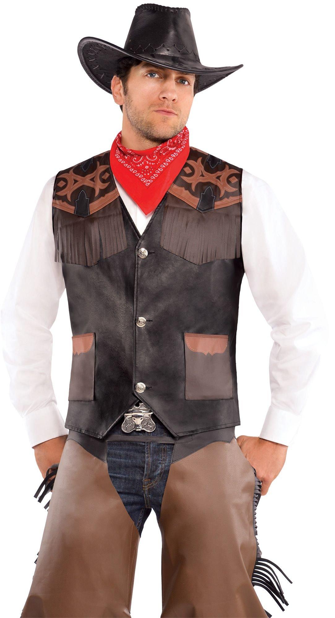 Fringe Cowboy Costume Deluxe Wild West Cowboy Fancy Dress Outfit Adults