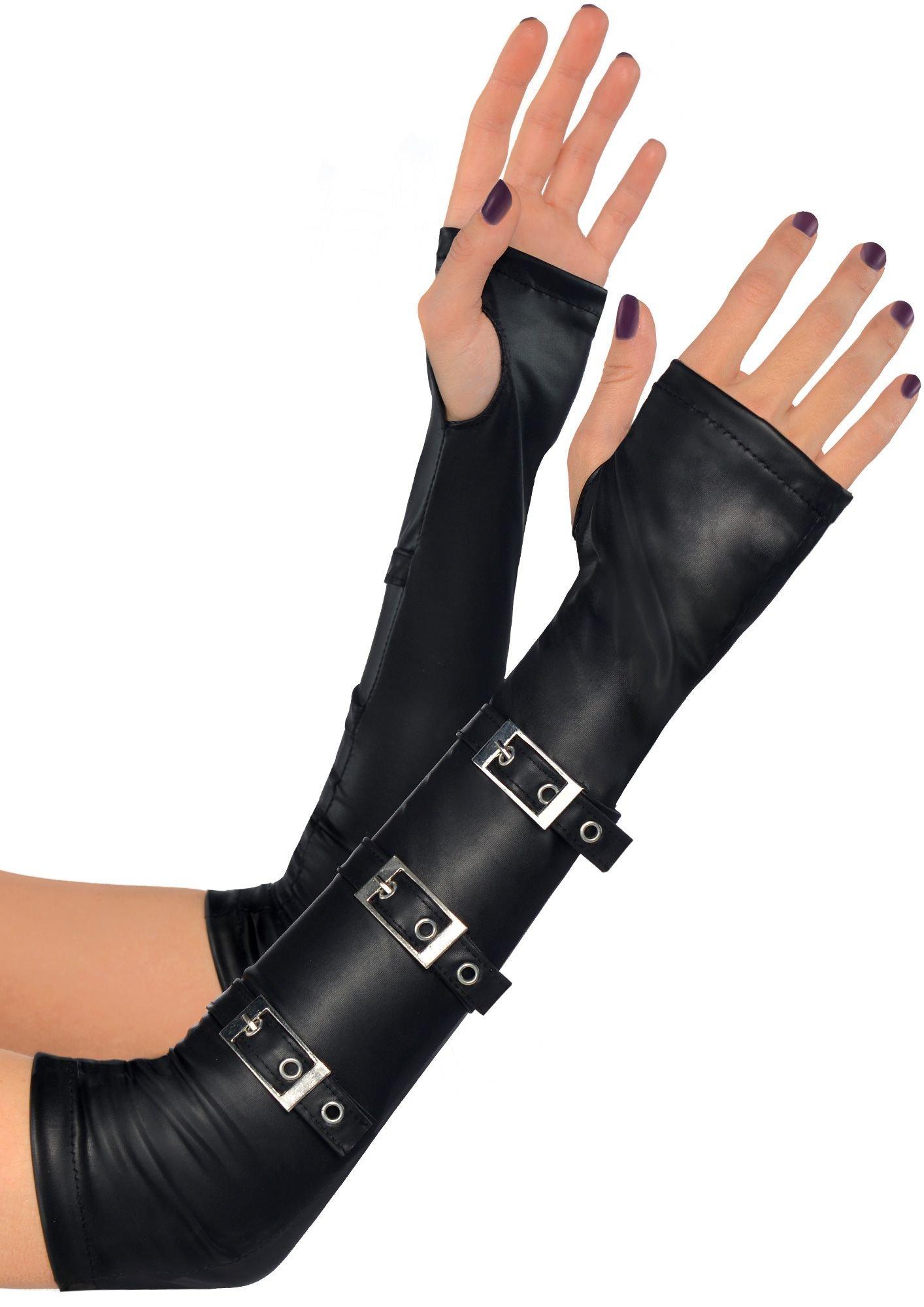 Gothic Arm Warmers with Buckles Party City