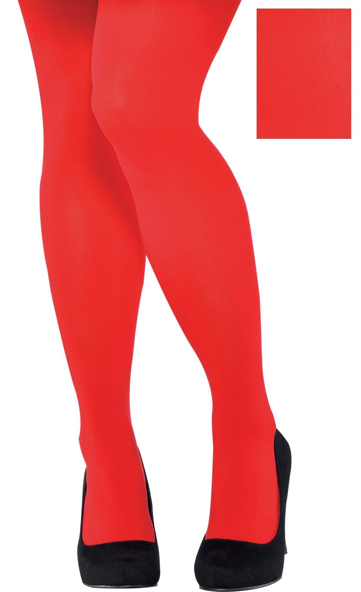 Female thin legs in red nylon tights on red background Stock Photo by  LightFieldStudios