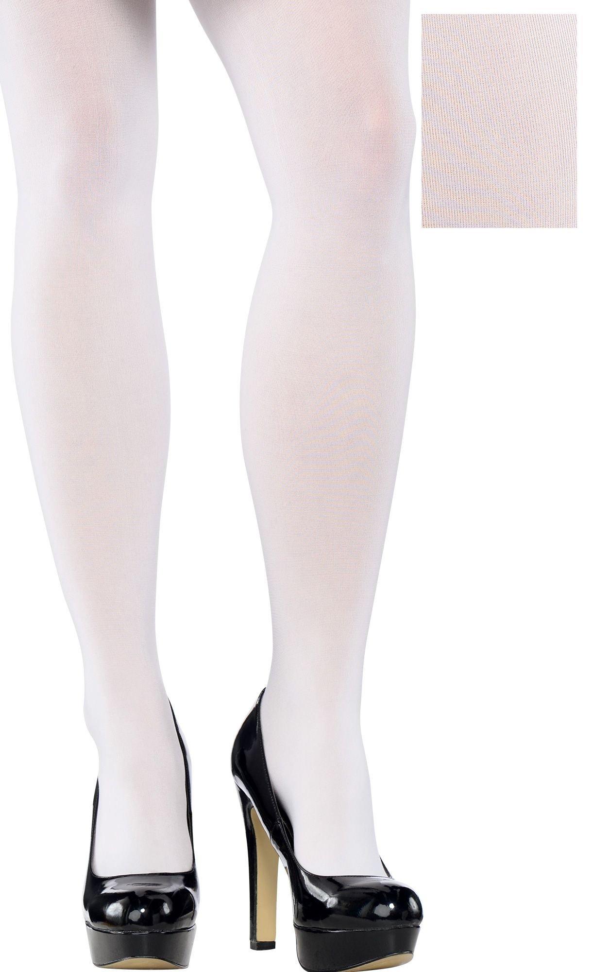Adult White Tights Plus Size