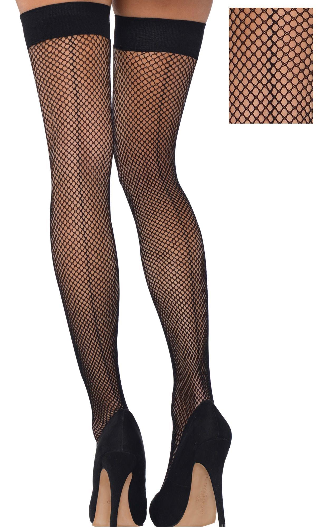 Adult Back Seam Fishnet Thigh-High Stockings