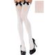 Adult Black Bows Opaque White Thigh-High Stockings