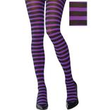 Adult Purple & Black Striped Tights