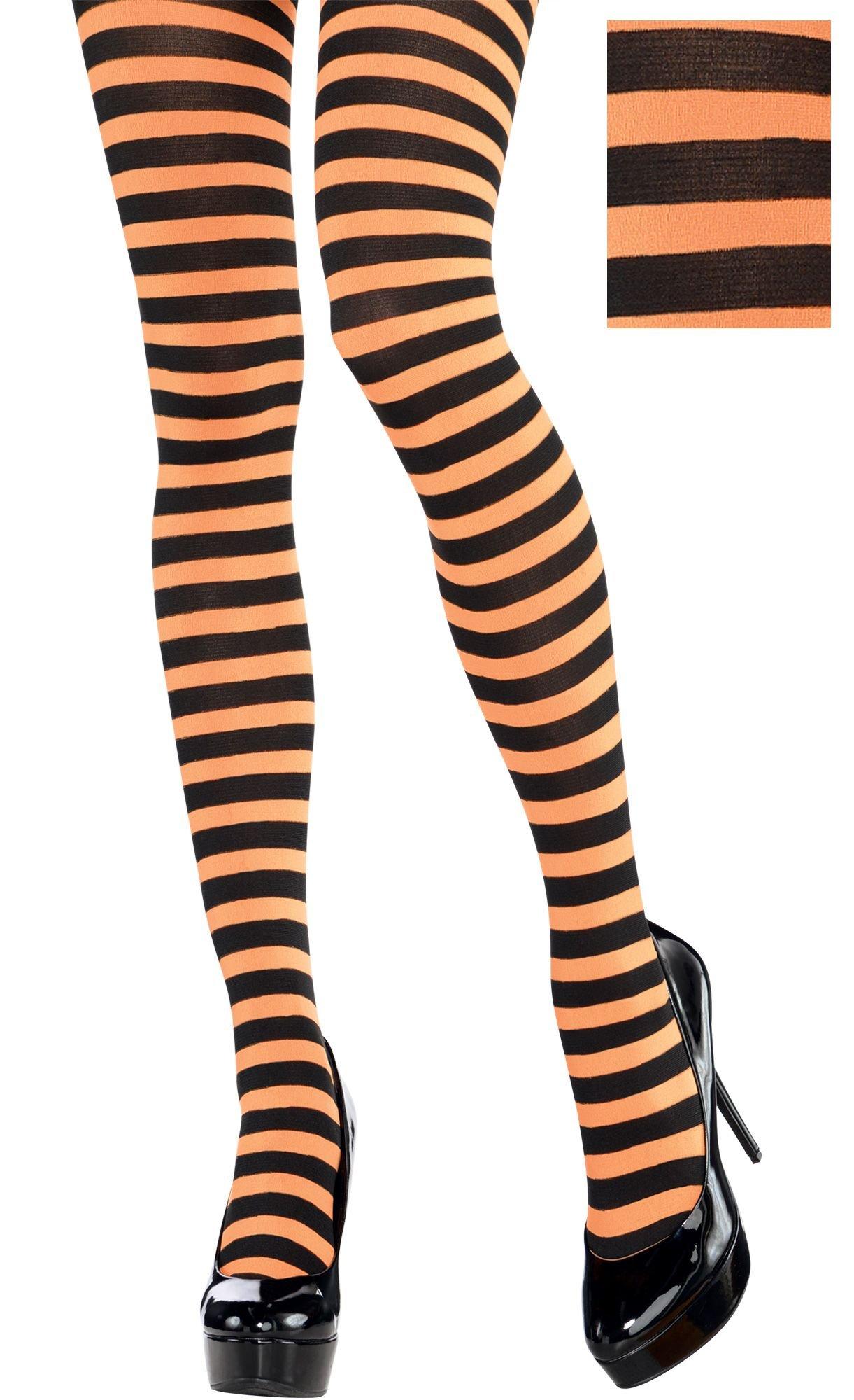 Orange and shop black tights