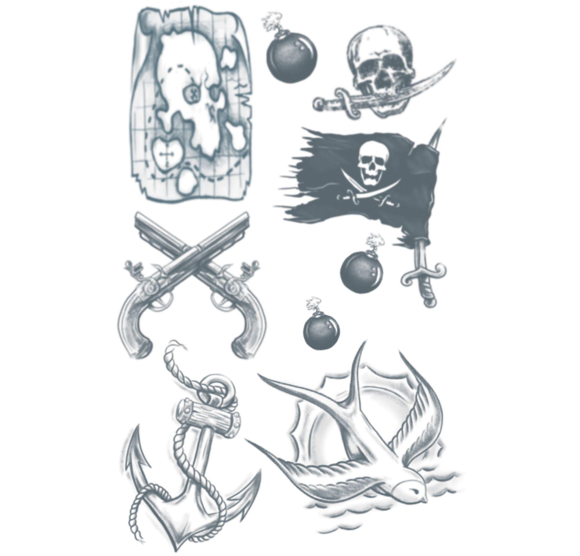 Buccaneer Pirate Tattoos 1 Sheet- Tinsley Transfers