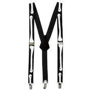 Adult Black & Bone Suspenders - Skeleton