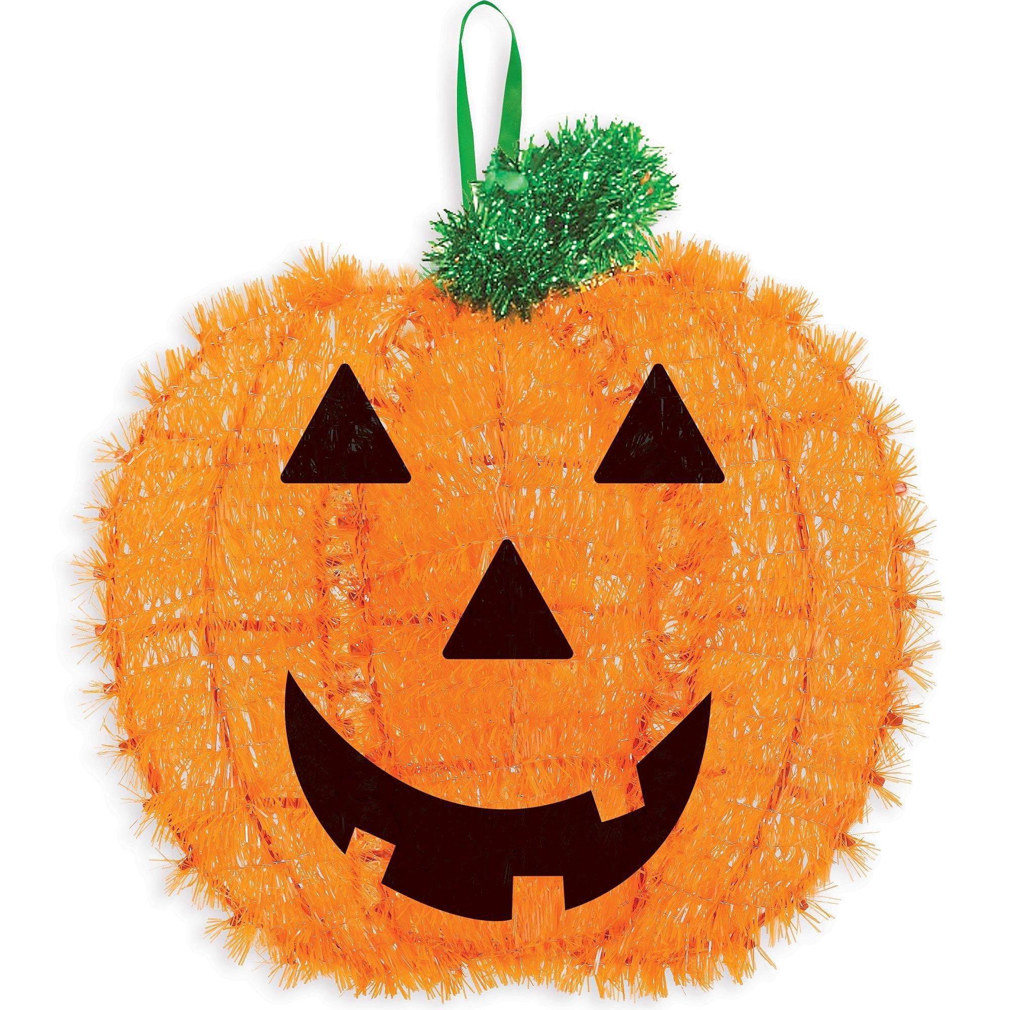 Tinsel Jacko'Lantern 13in x 12in Party City