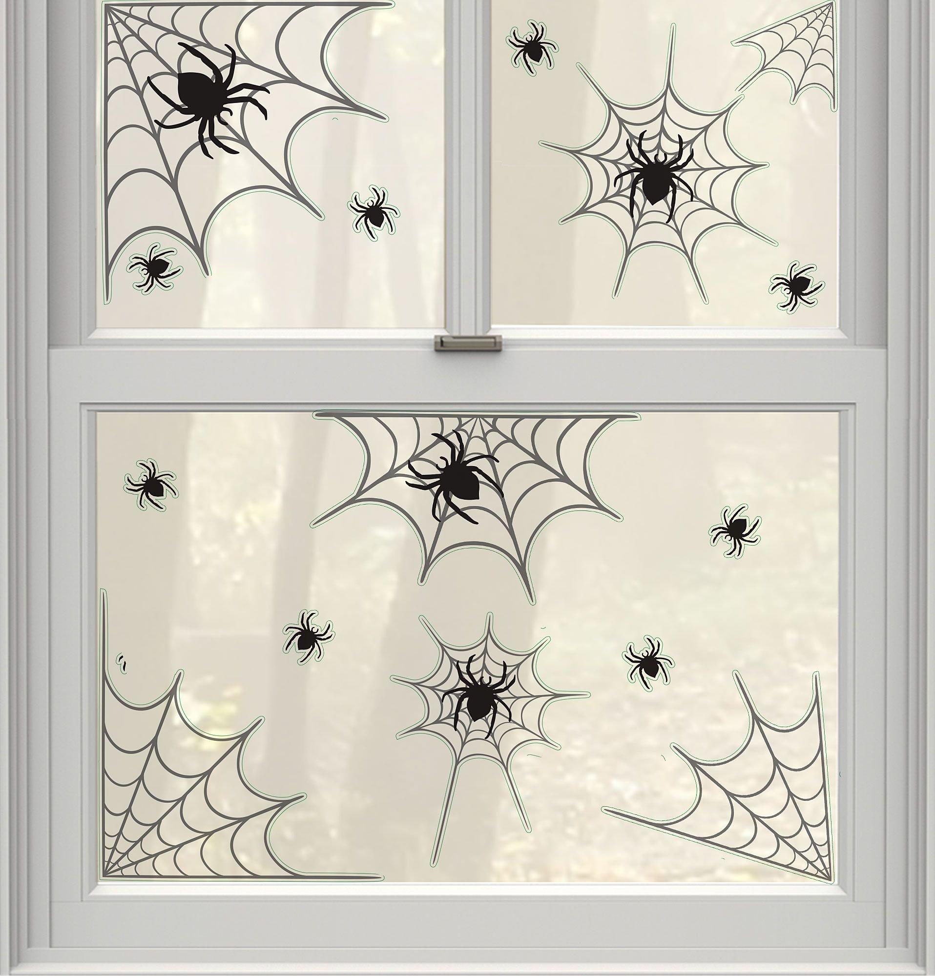 Spider Webs Cling Decals 14ct
