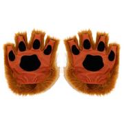 Brown Paw Fingerless Gloves