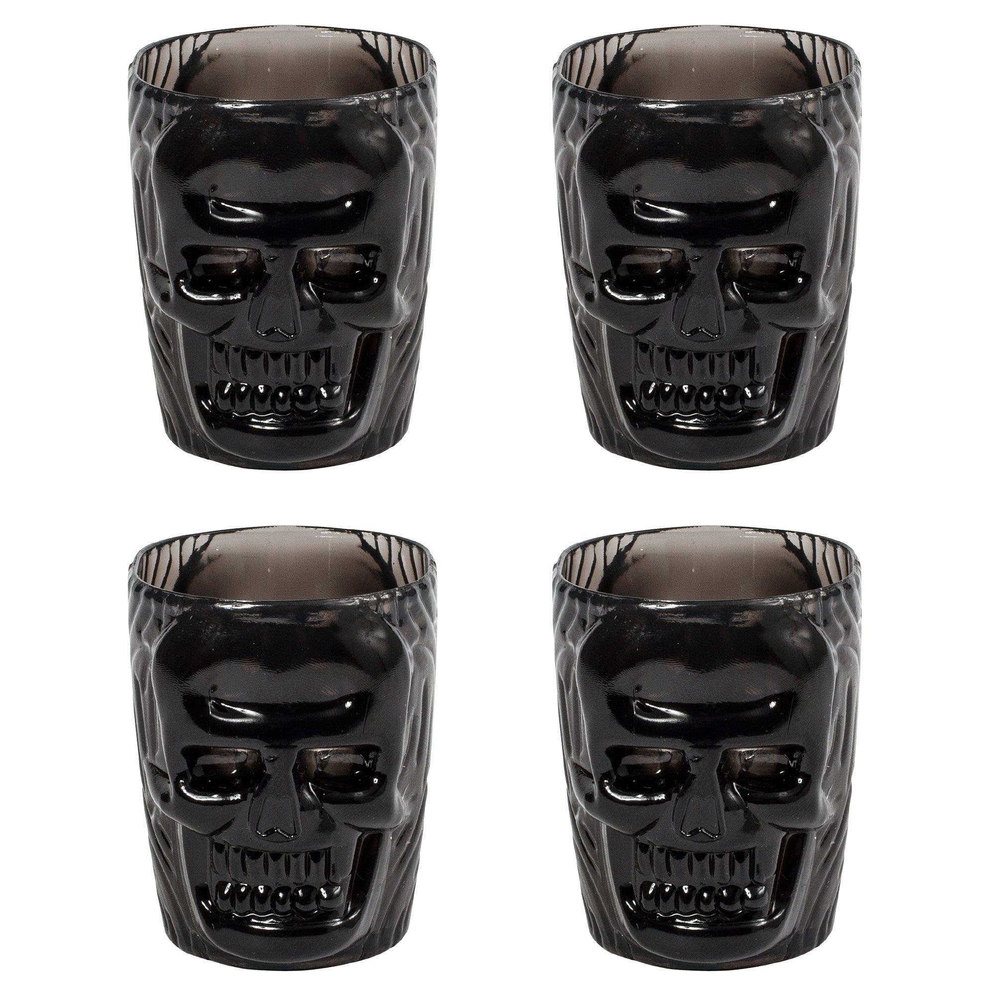 Black Skull Shot Glasses 4ct