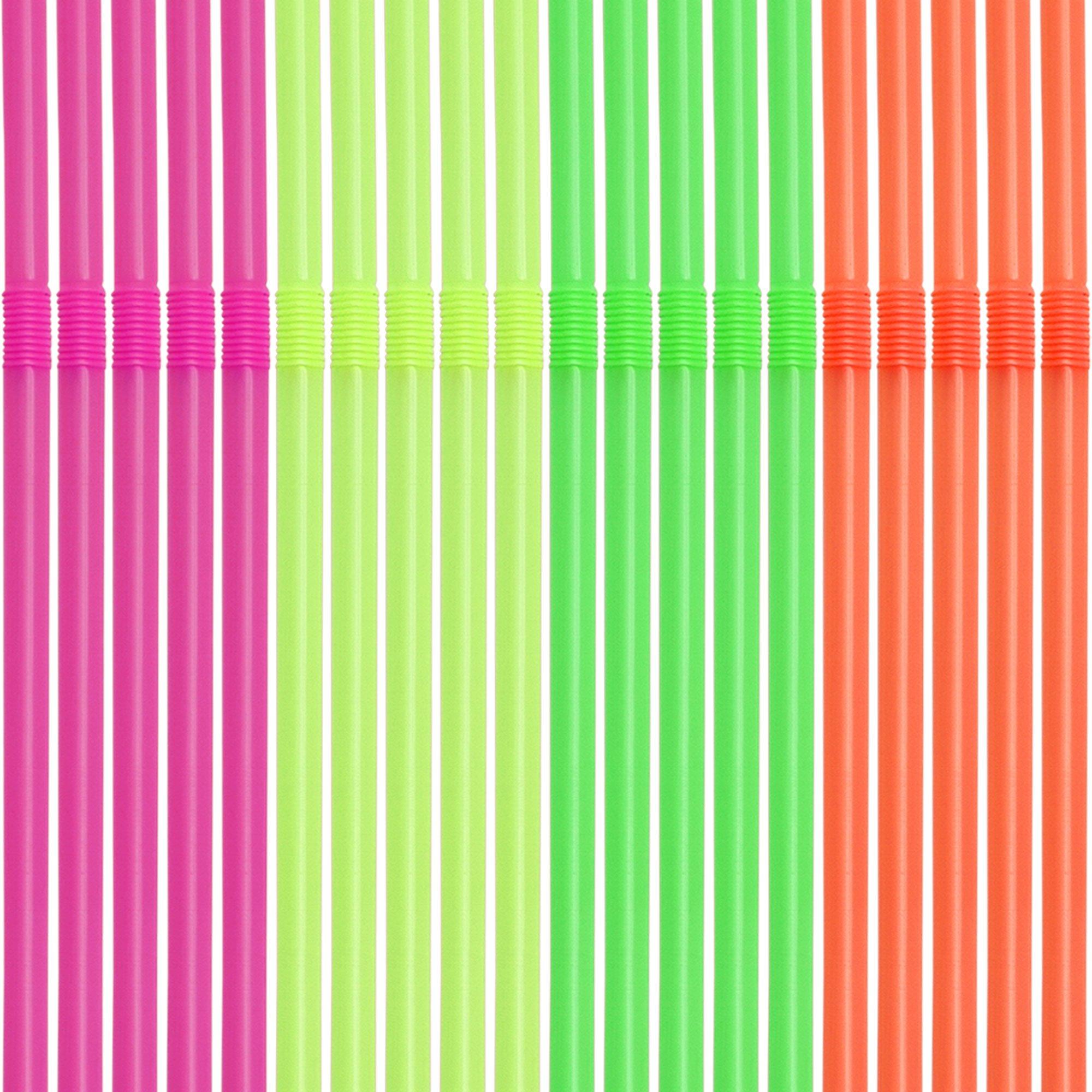 Neon Flexible Straws 200ct
