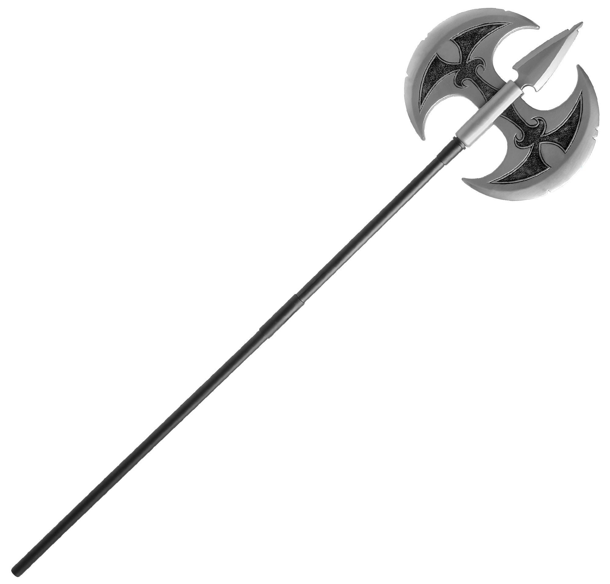 Silver Double Bladed Axe 12in X 48in Party City