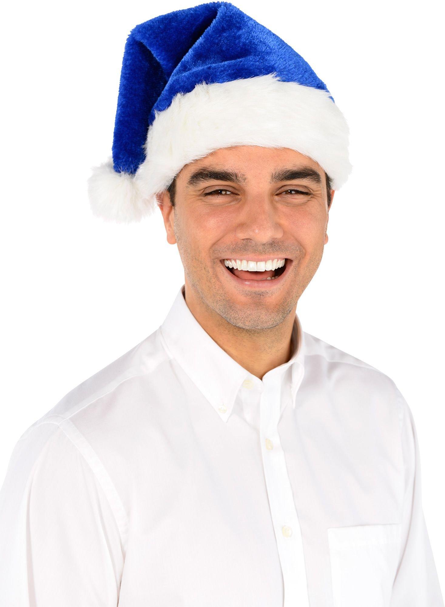 Blue christmas 2024 santa hats