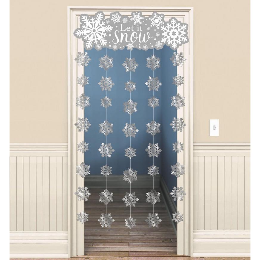 Glitter Snowflake Doorway Curtain