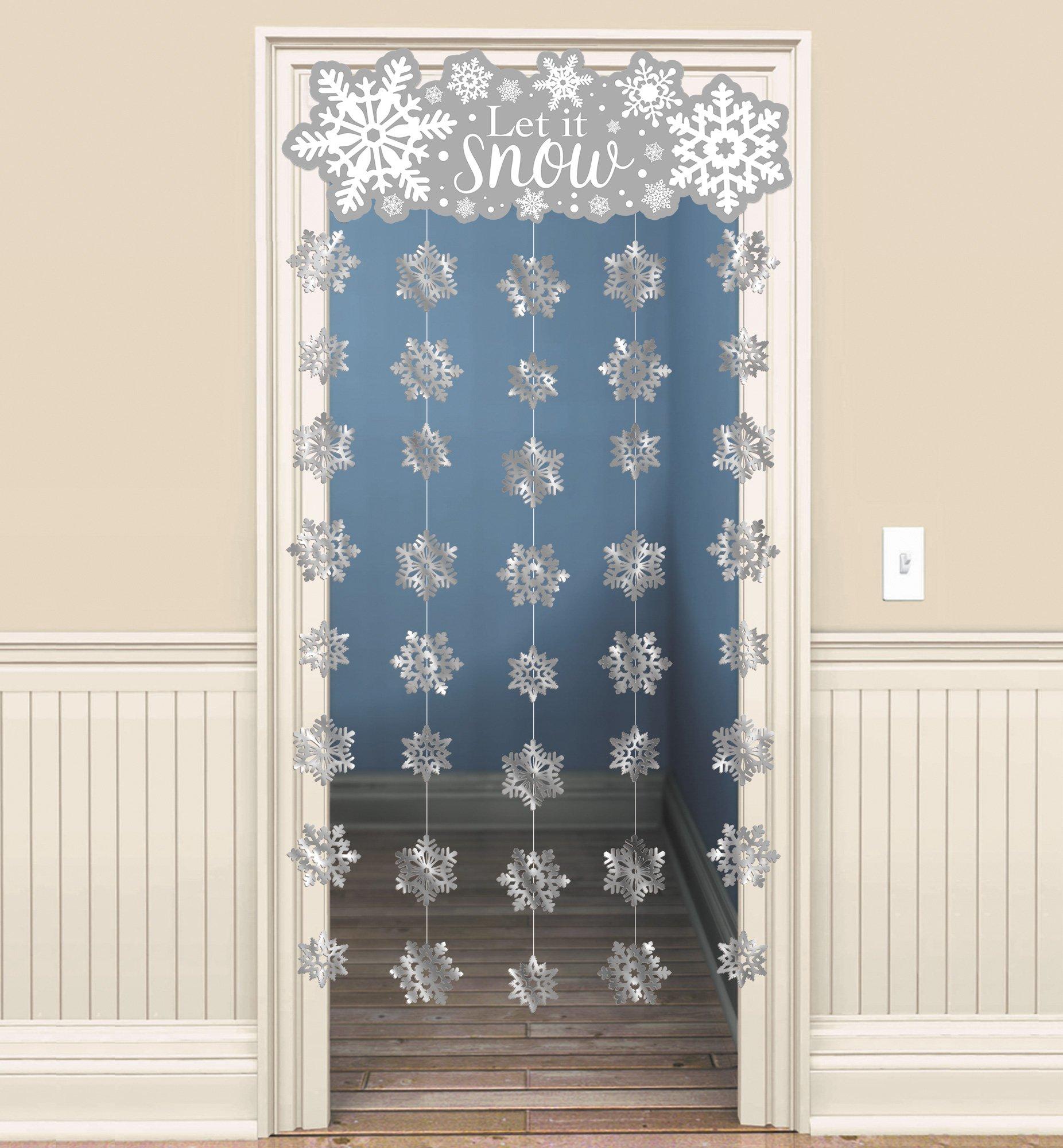 Glitter Snowflake Doorway Curtain