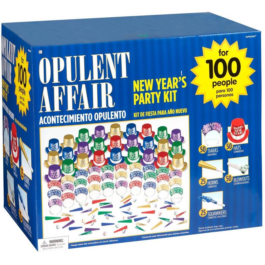 Kit for 100 - Colorful Opulent Affair New Year's Eve Party Kit, 200pc