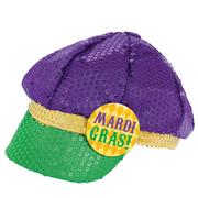 Sequined Mardi Gras Newsboy Hat