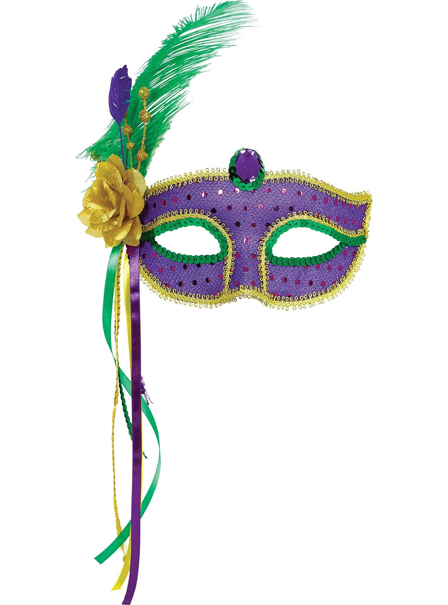 Carnival Mask - Sequin and Feathers - White - VENETIAN MASKS MASQUERADE  CARNIVAL MASKS