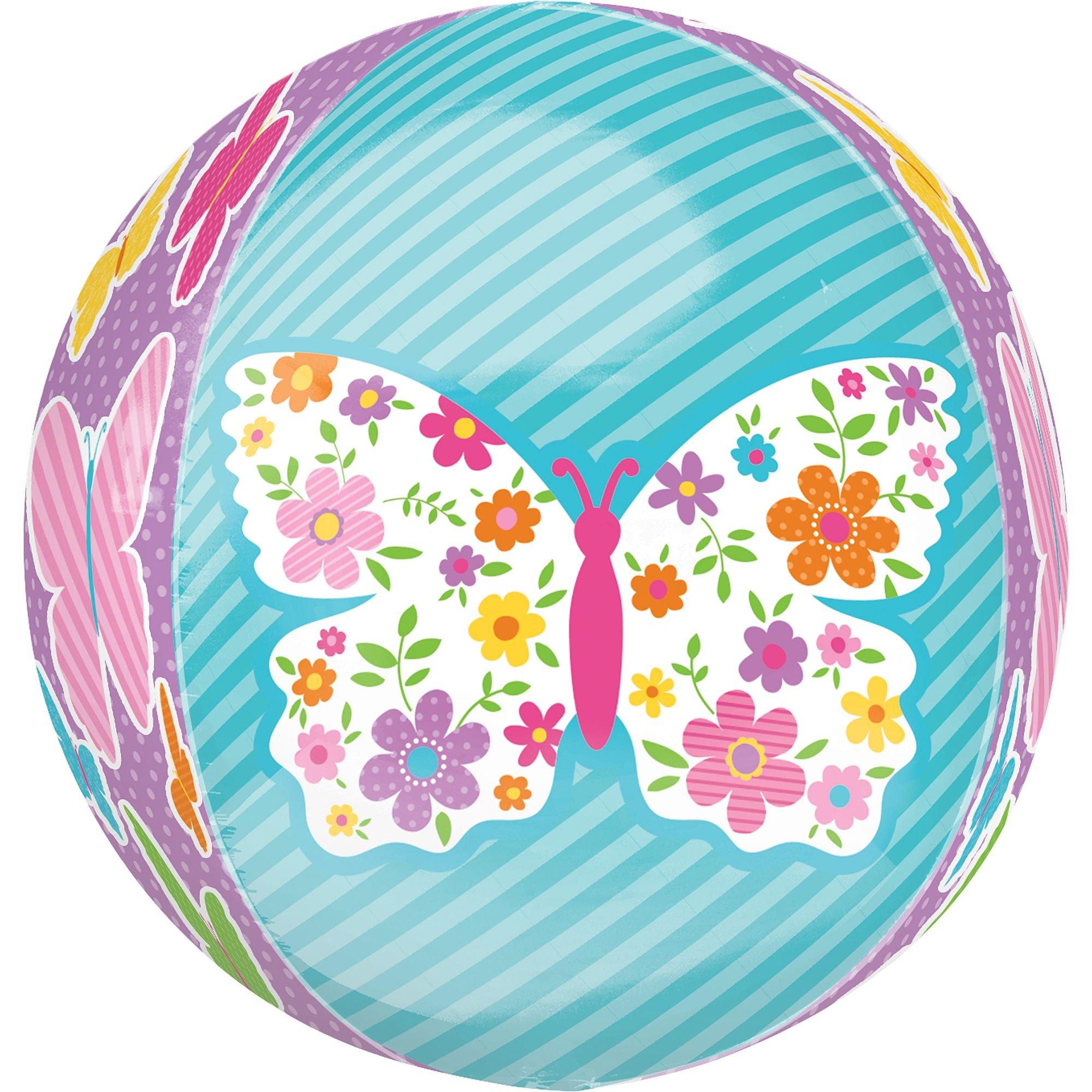 Spring Butterflies Balloon - Orbz, 15in