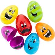 Funny Faces Plastic Easter Eggs 6ct