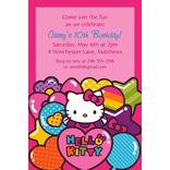 Custom Hello Kitty Rainbow Invitations 
