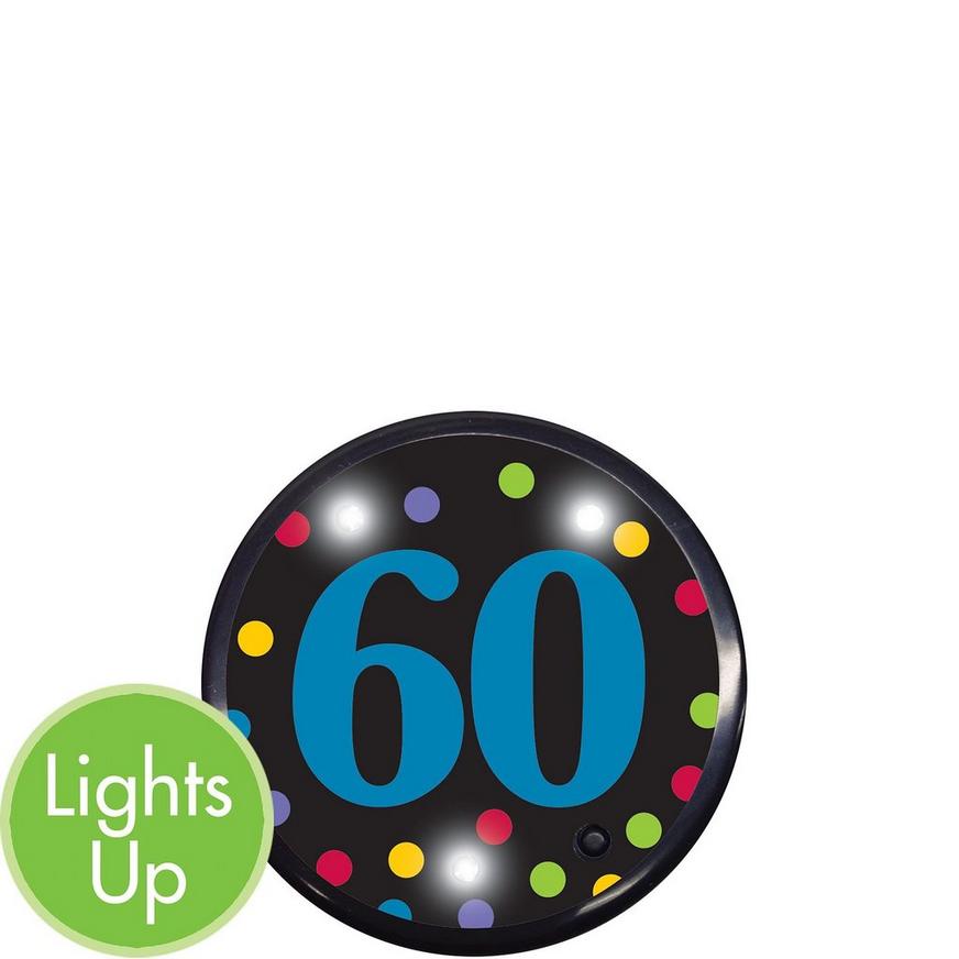 Light-Up 60th Birthday Button