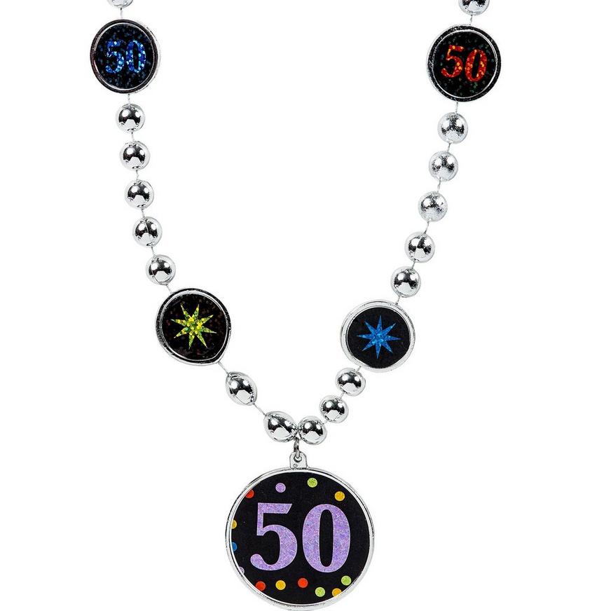 50th Birthday Pendant Bead Necklace