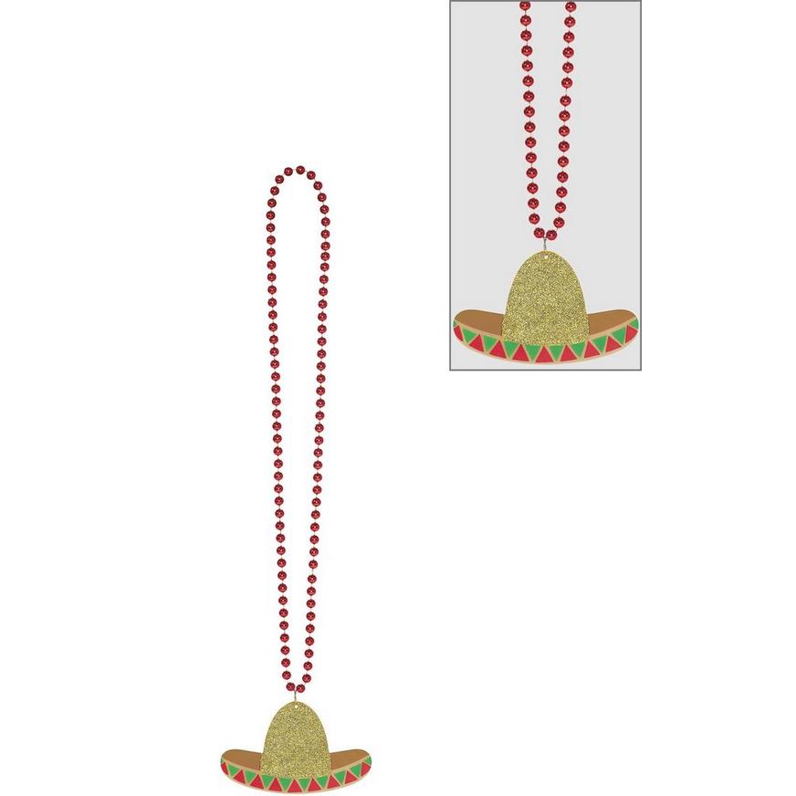 Sombrero Pendant Bead Necklace