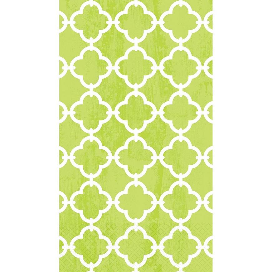 Spring Green Moroccan Tile Guest Towels 16ct