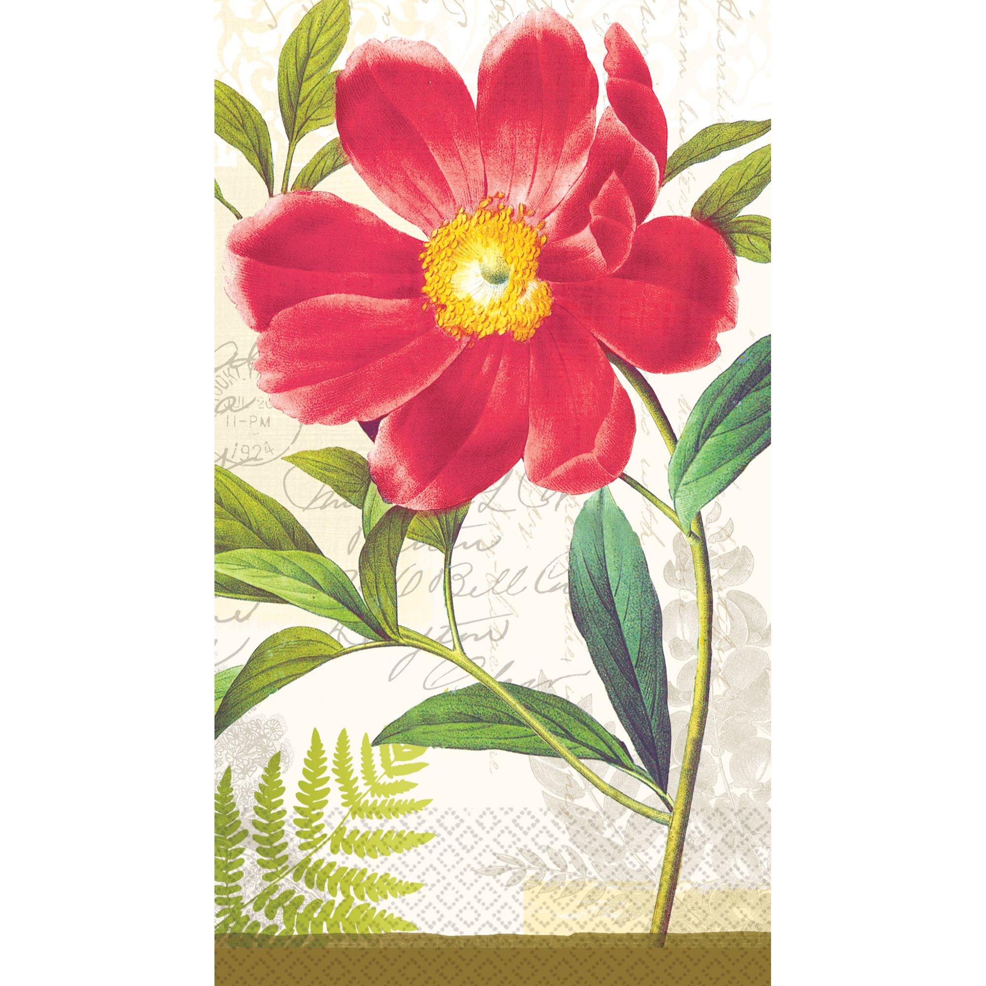 Eco-Friendly Botanical Peony Guest Towels 16ct