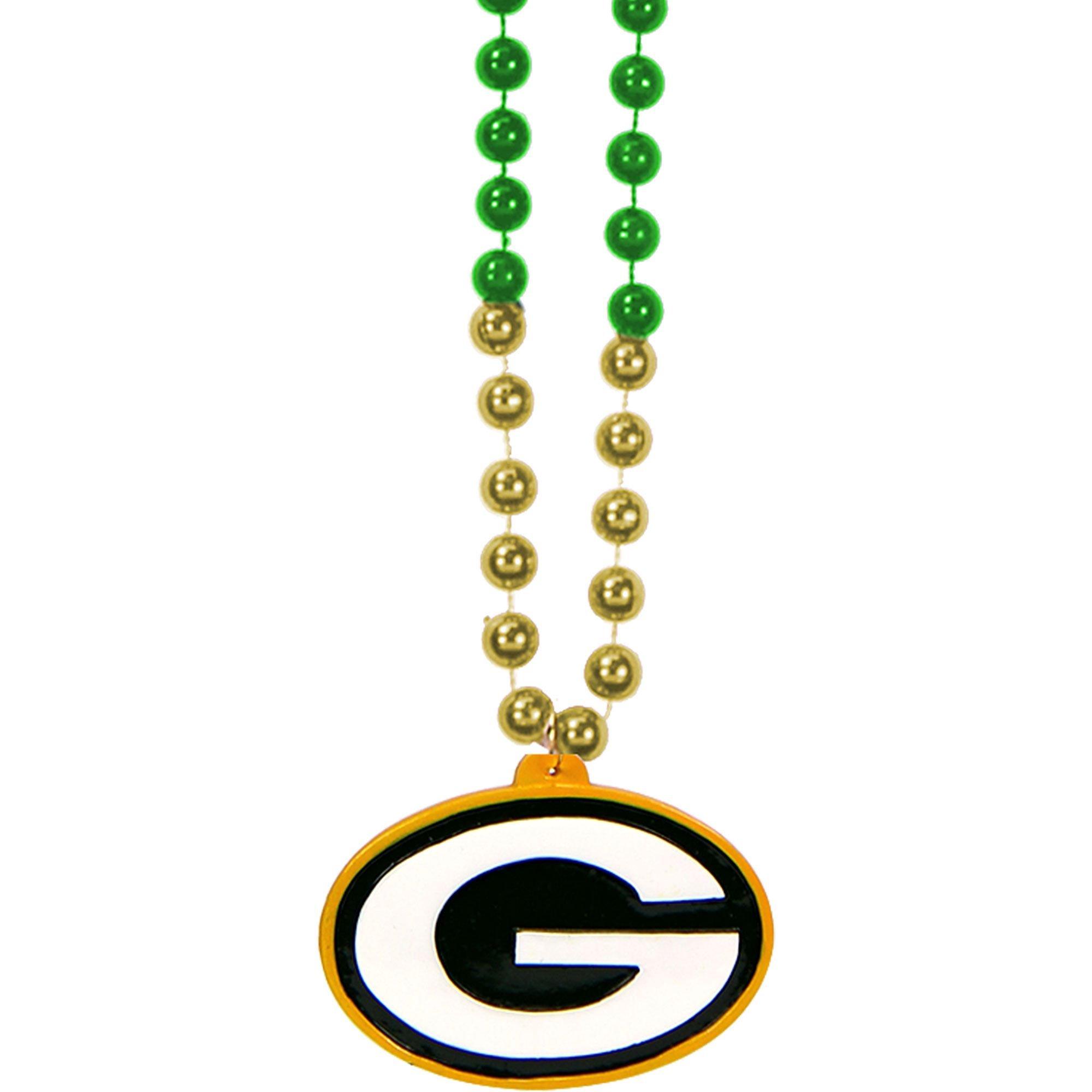 True Fans Green Bay Packers Diamond Accent Football Necklace in Sterling  Silver