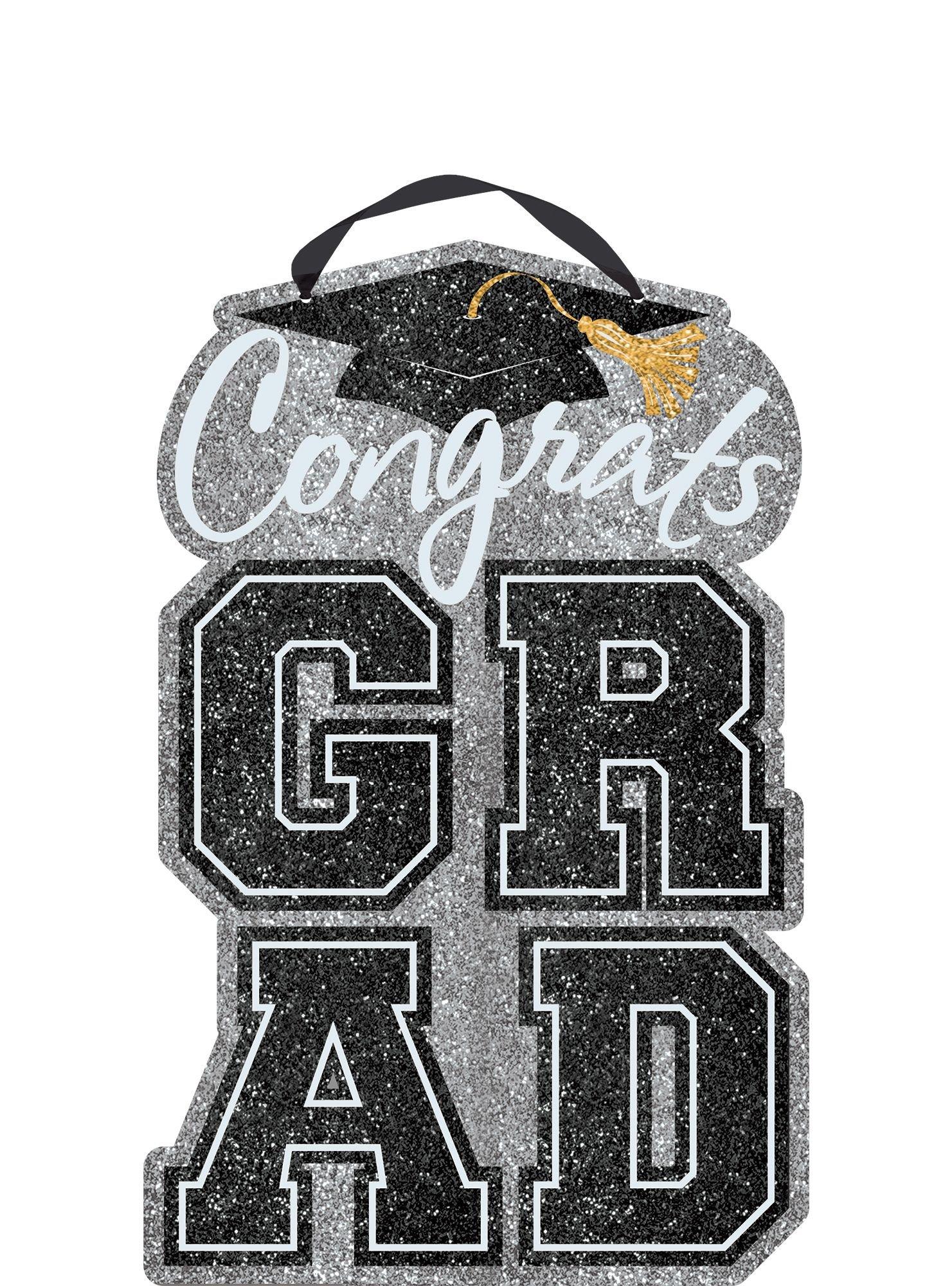 Glitter Congrats Grad Graduation Sign