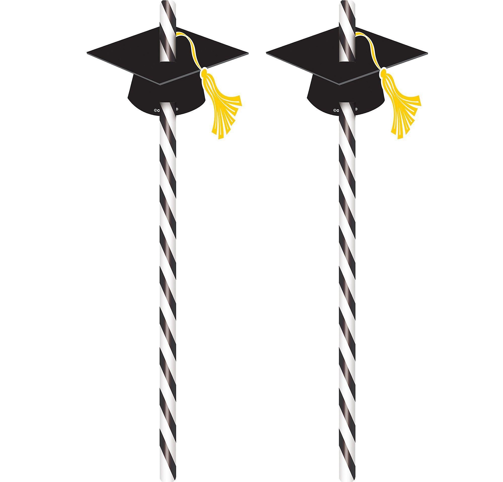 Unique Graduation Straws With Grad Caps - 9.5 (Pack of 12) - Premium  Quality Design - Perfect for Grad Parties