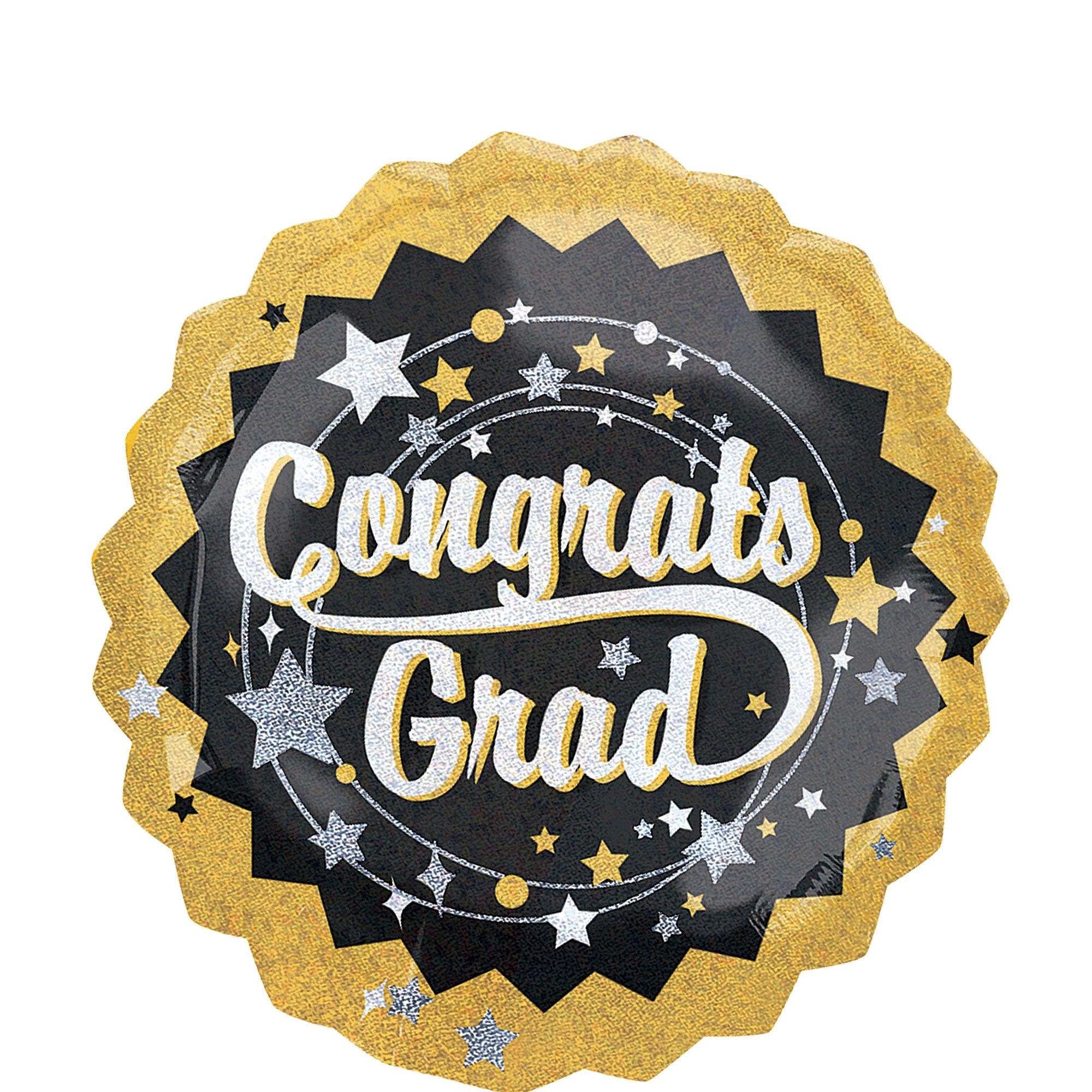 Holographic Congrats Grad Graduation Balloon, 32in
