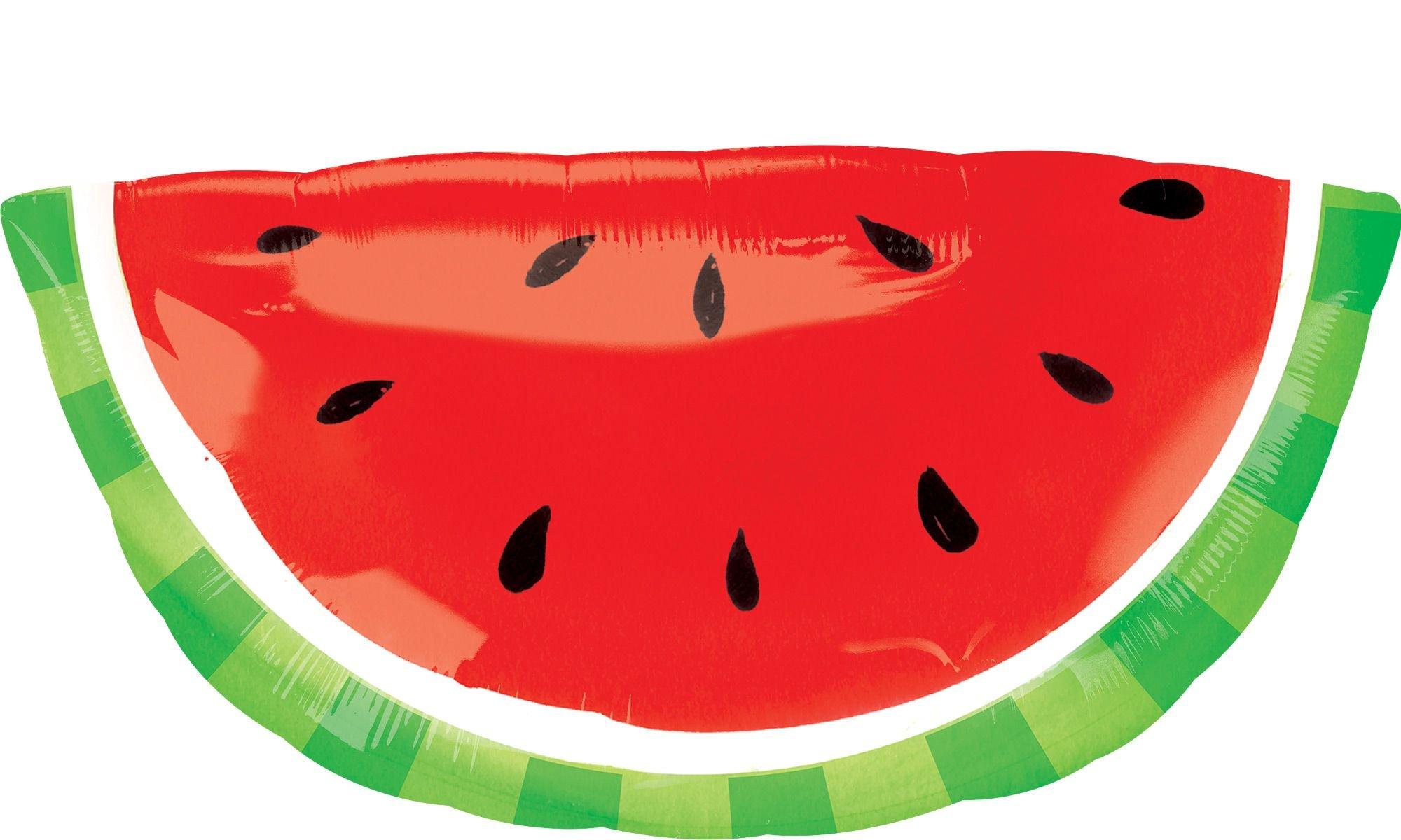 Watermelon Slice Foil Balloon, 36in wide x 23in