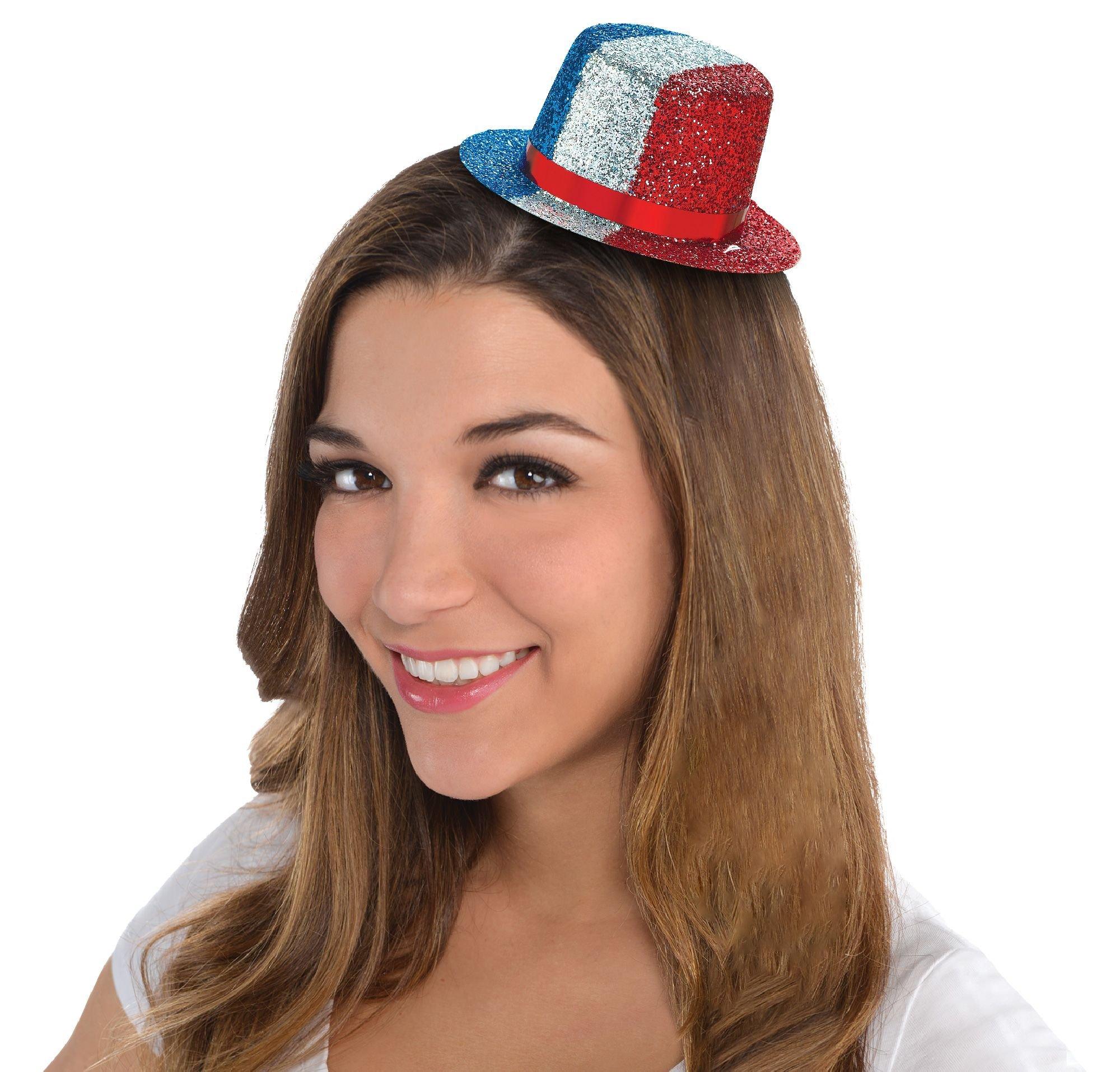 Glitter Patriotic Mini Top Hat