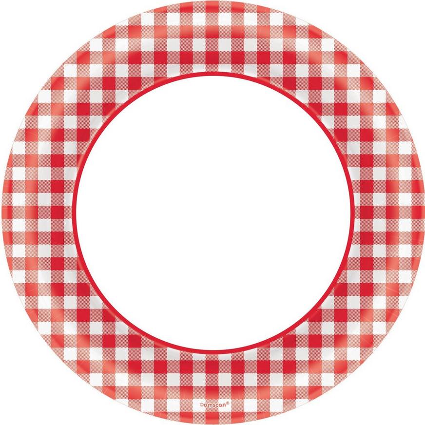 Picnic Party Red Gingham Dinner Plates 40ct