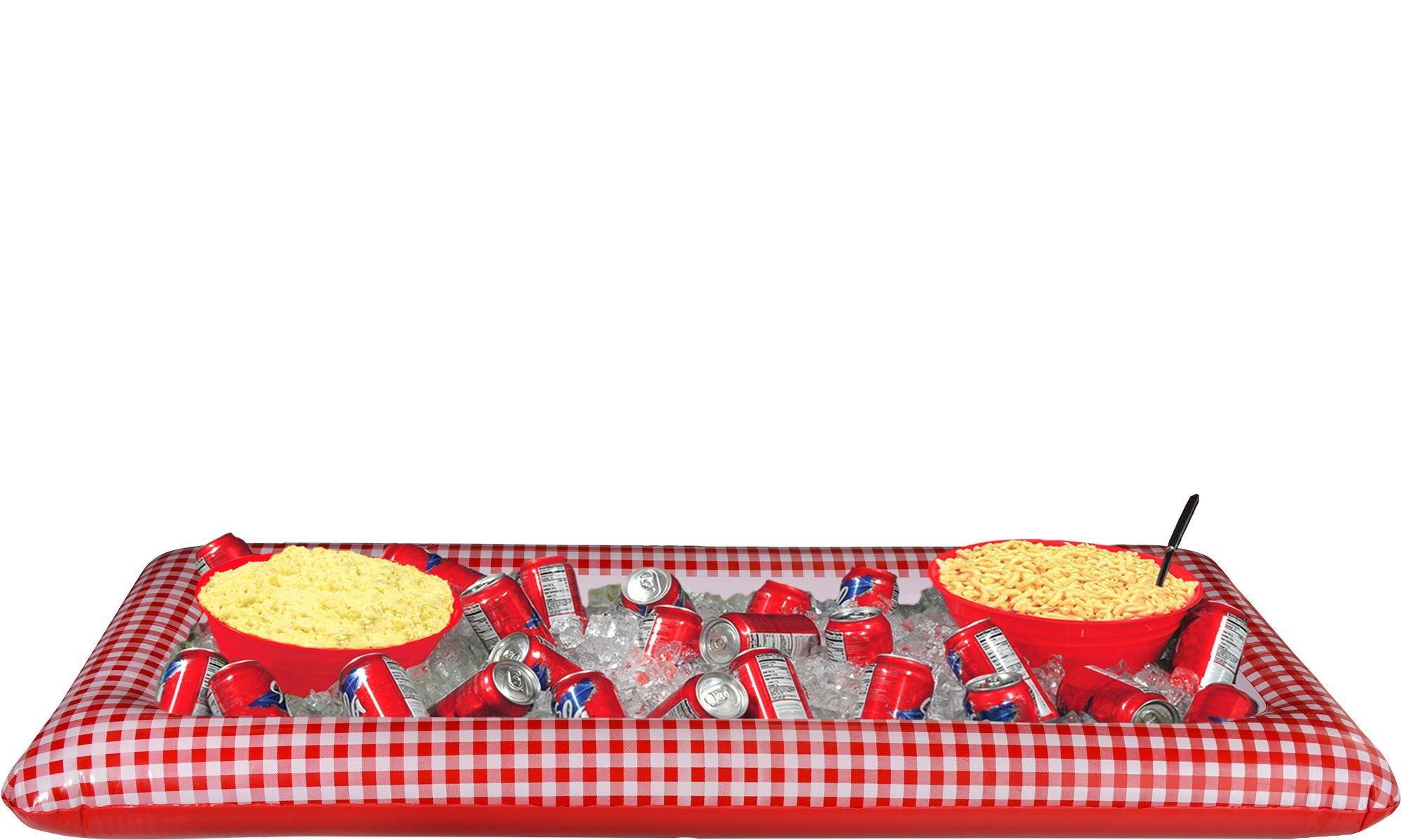 Picnic Party Red Gingham Inflatable Buffet Cooler