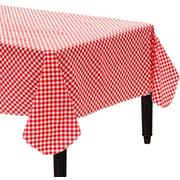 Picnic Red Gingham Flannel-Backed Vinyl Table Cover