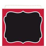 Picnic Party Red Scroll Chalkboard Sign