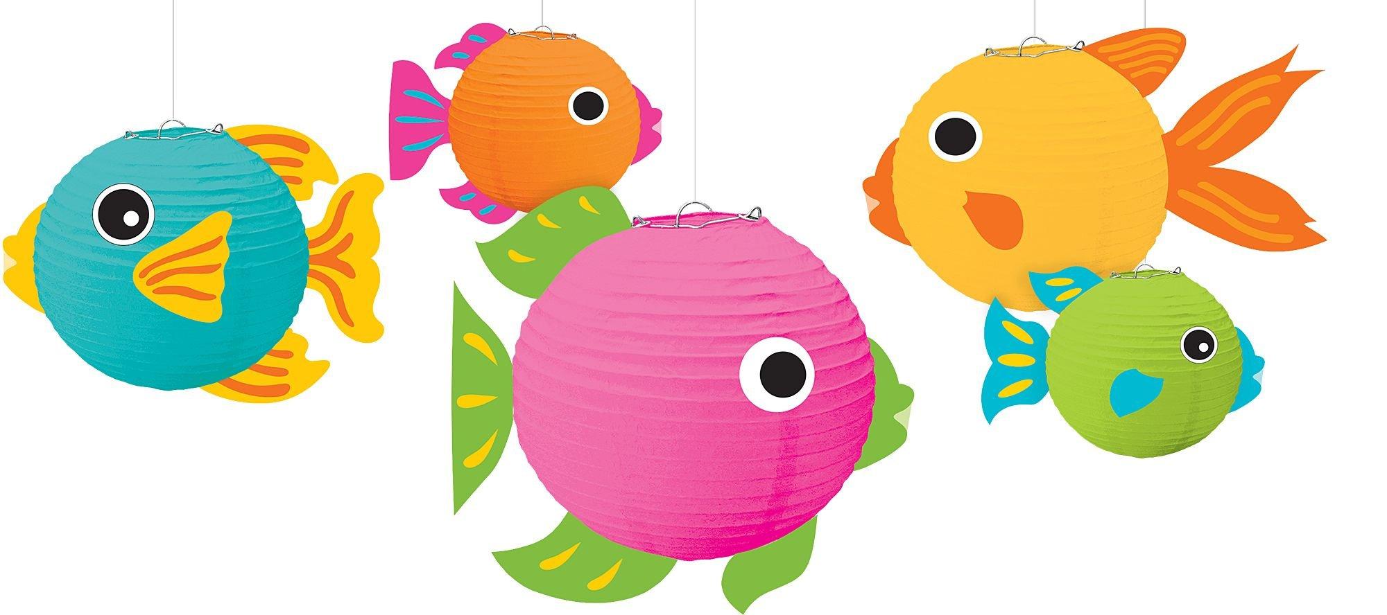 Amscan Fish Lanterns with Add-Ons Decorations - 5 pack