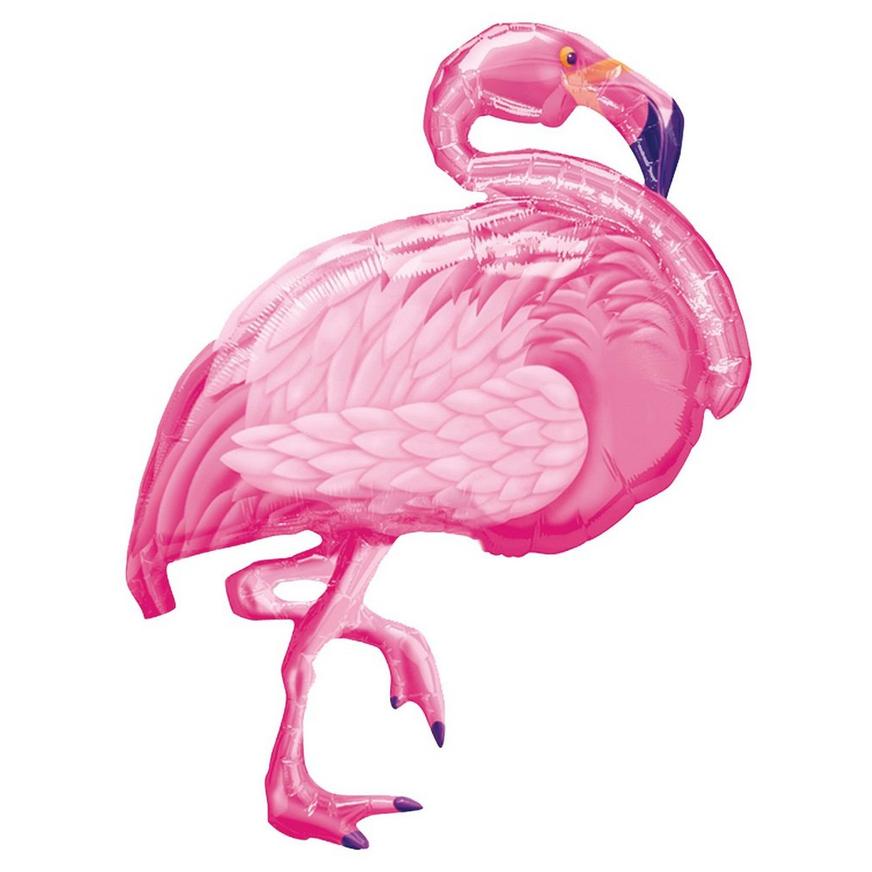 Foil Pink Flamingo Balloon, 35in