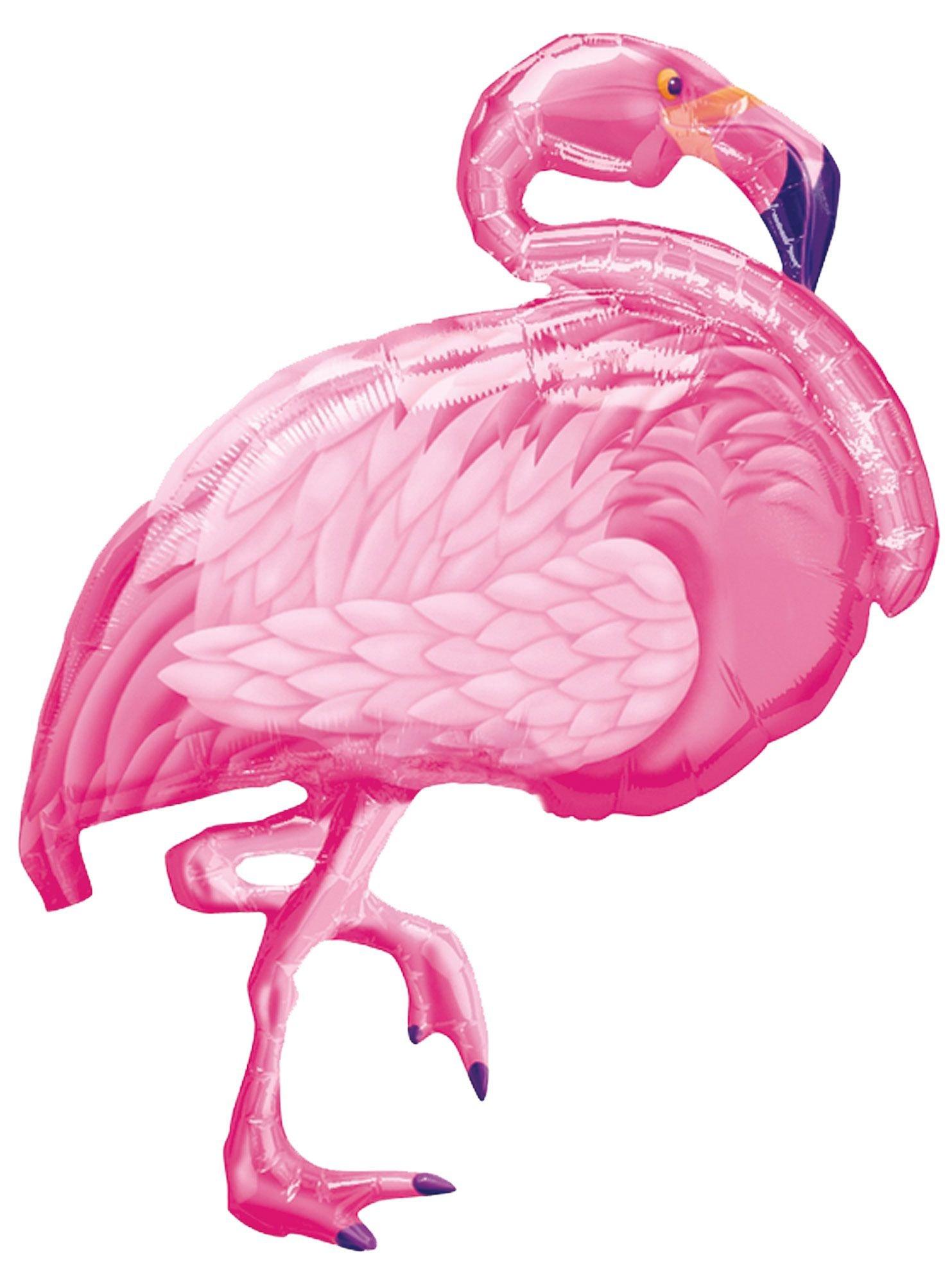 Pink Flamingo-Shaped Foil Balloon, 27in x 31in