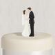 Brunette Bride & Groom Wedding Cake Topper