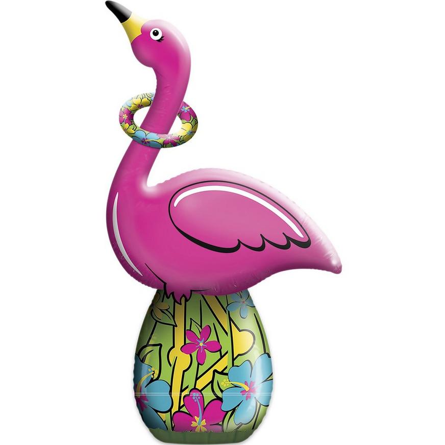 20H x 17L x 15W New Inflatable Toys Flamingo Ring Toss Game Summer Party Beach Pool Kids Water Game Inflatable Pink Flamingo Animals Toy by Jet Creations 