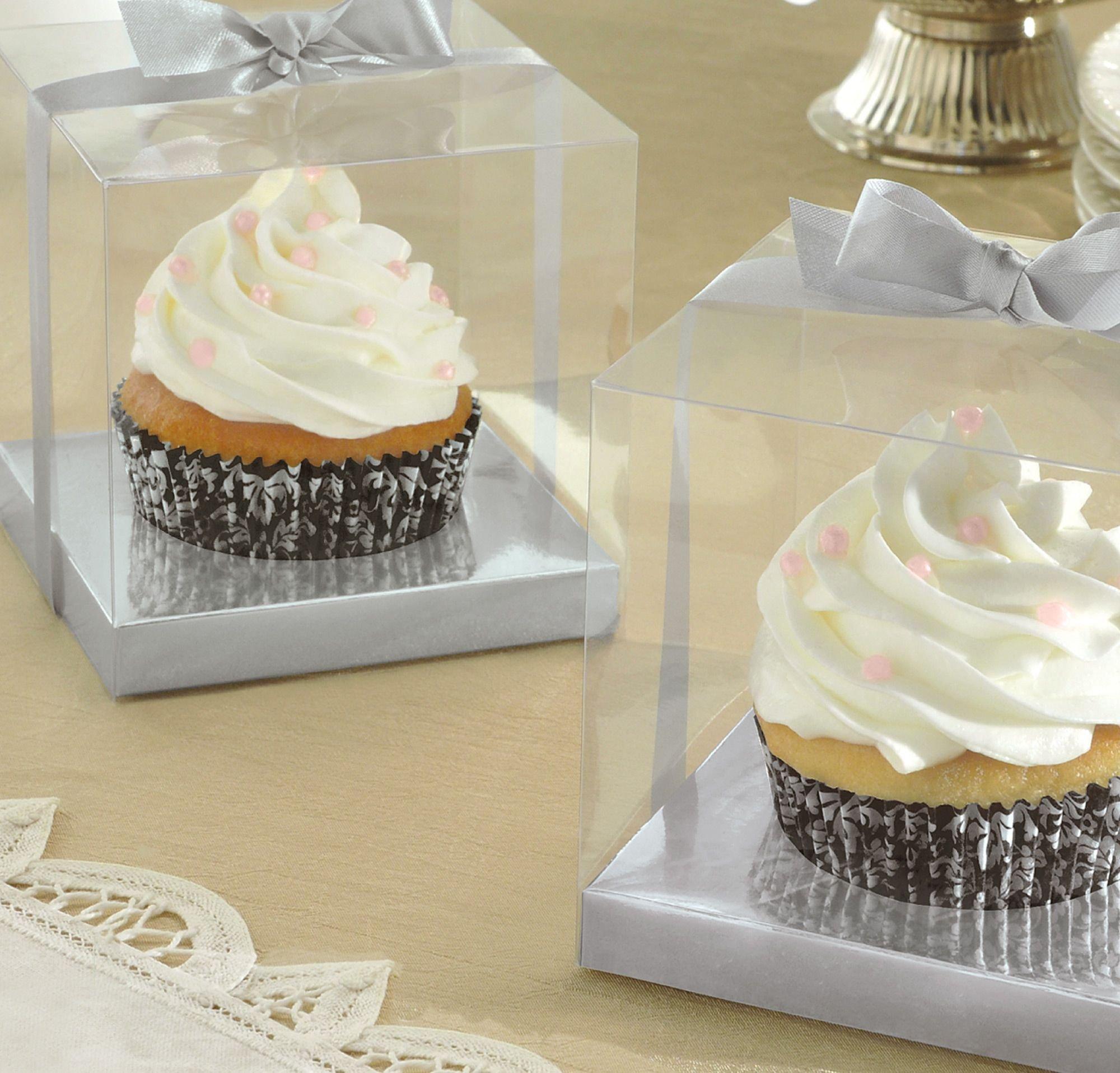Silver Individual Cupcake Boxes, 20ct