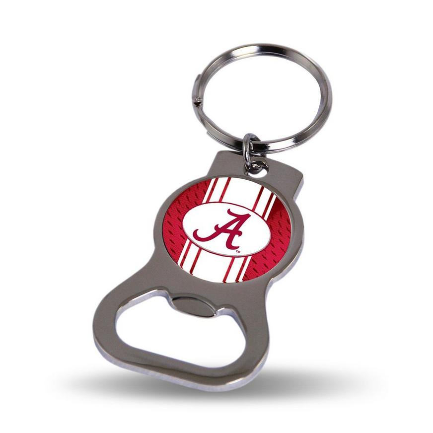 Alabama Metal Key Chain And Bottle Opener W/domed Insert 