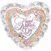 Giant Lace & Floral Mother's Day Heart Balloon, 28in